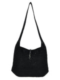 Saint Laurent Black Raffia Tote Bag