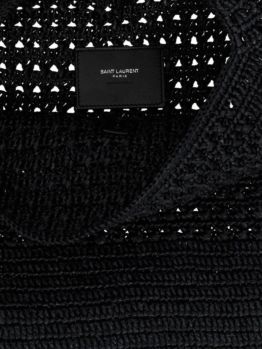Saint Laurent Black Raffia Tote Bag