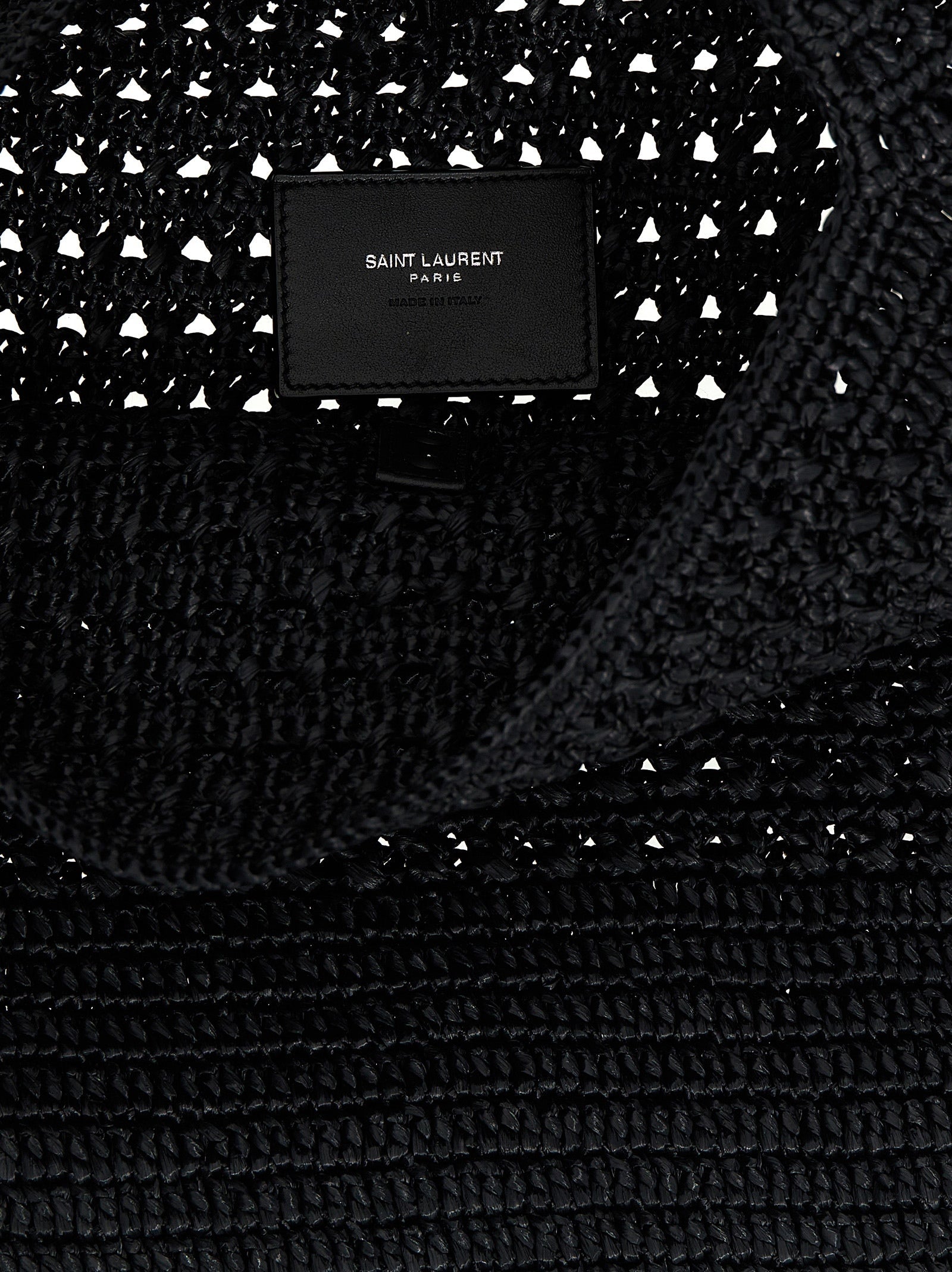 Saint Laurent Black Raffia Tote Bag