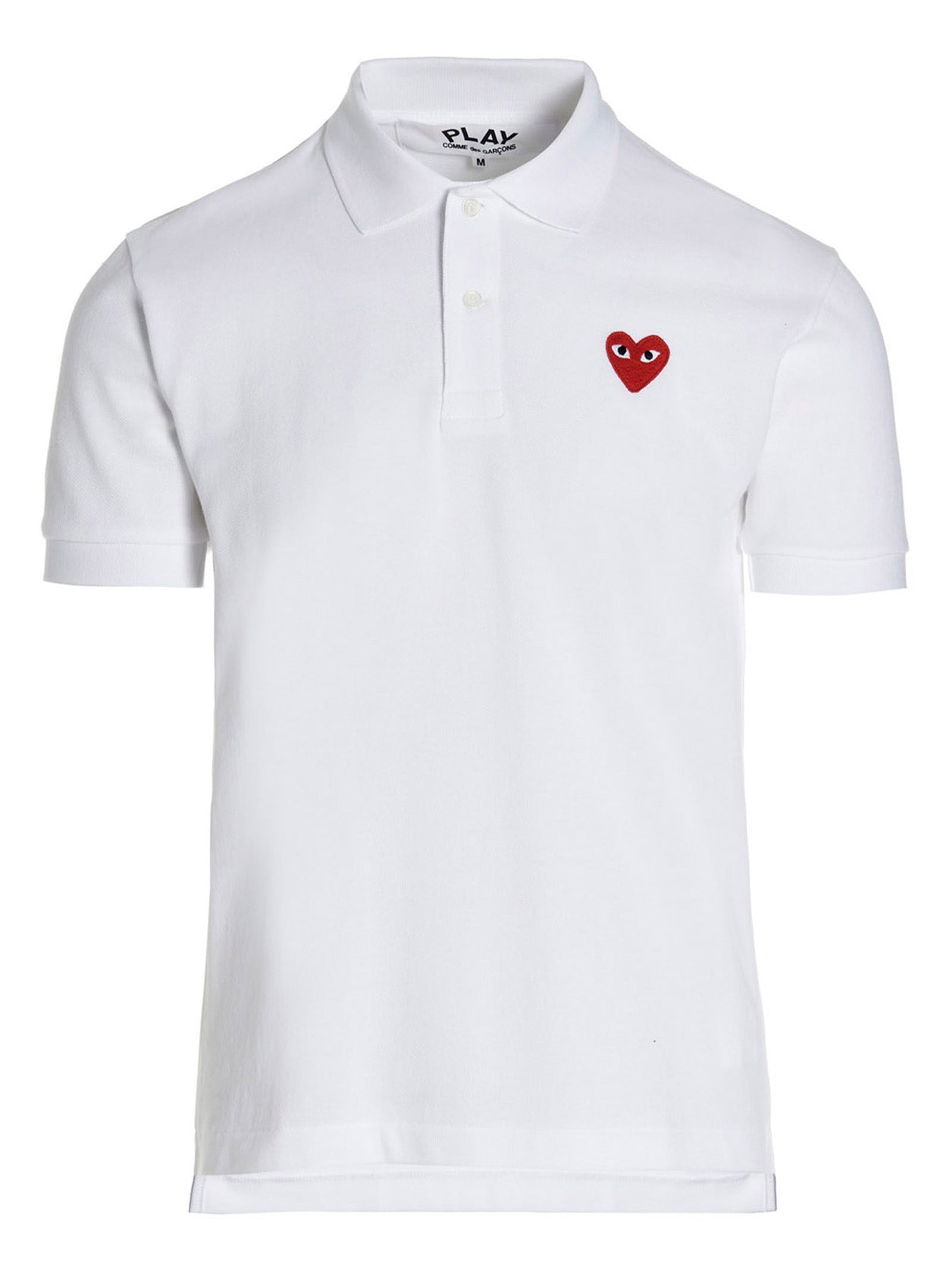 Comme Des Garçons Play White Cotton Polo Shirt