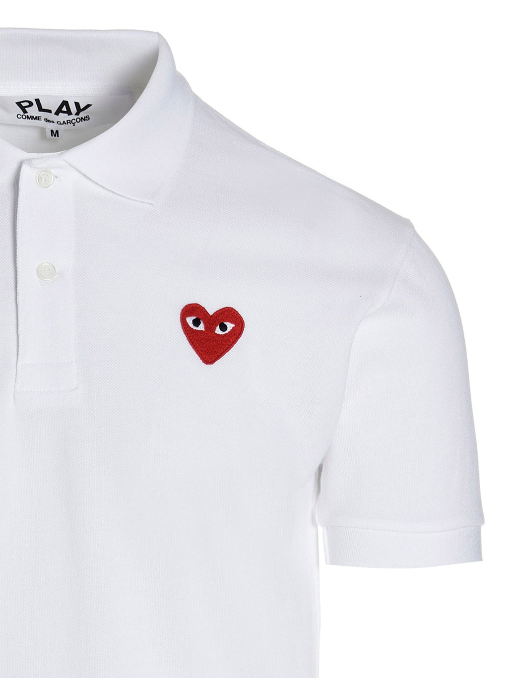 Comme Des Garçons Play White Cotton Polo Shirt