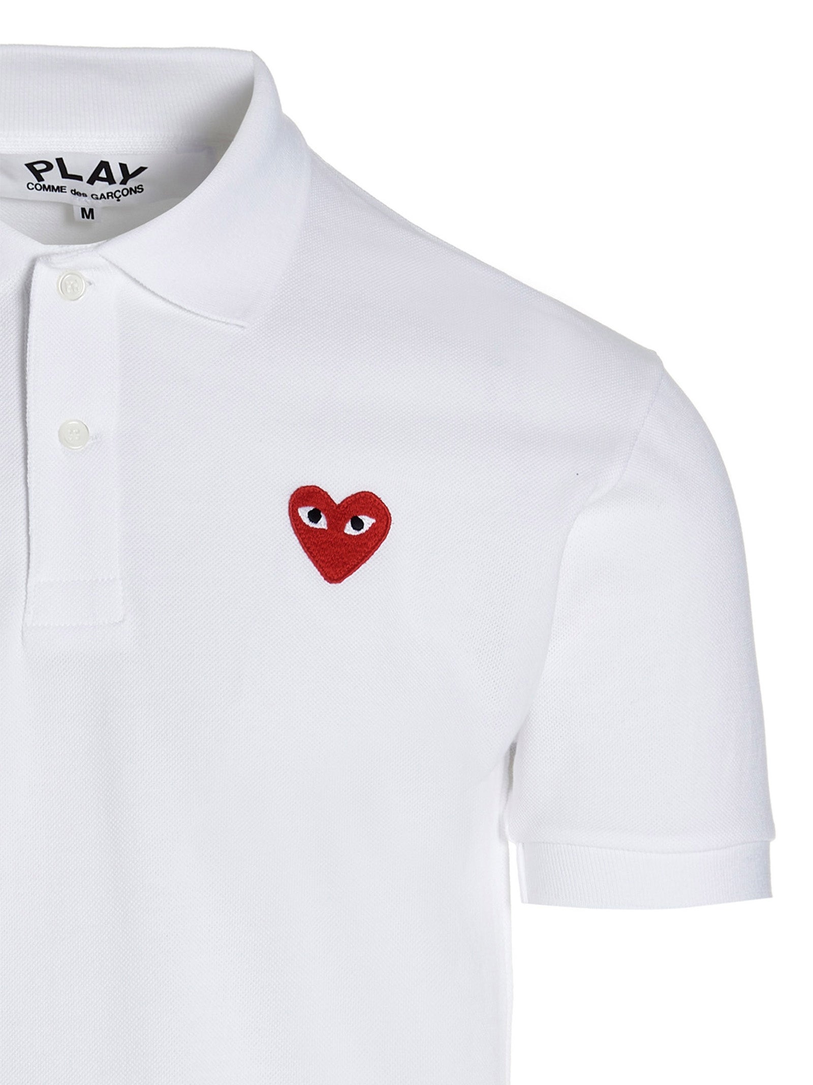Comme Des Garçons Play White Cotton Polo Shirt