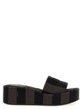 Fendi Brown Cotton Slides