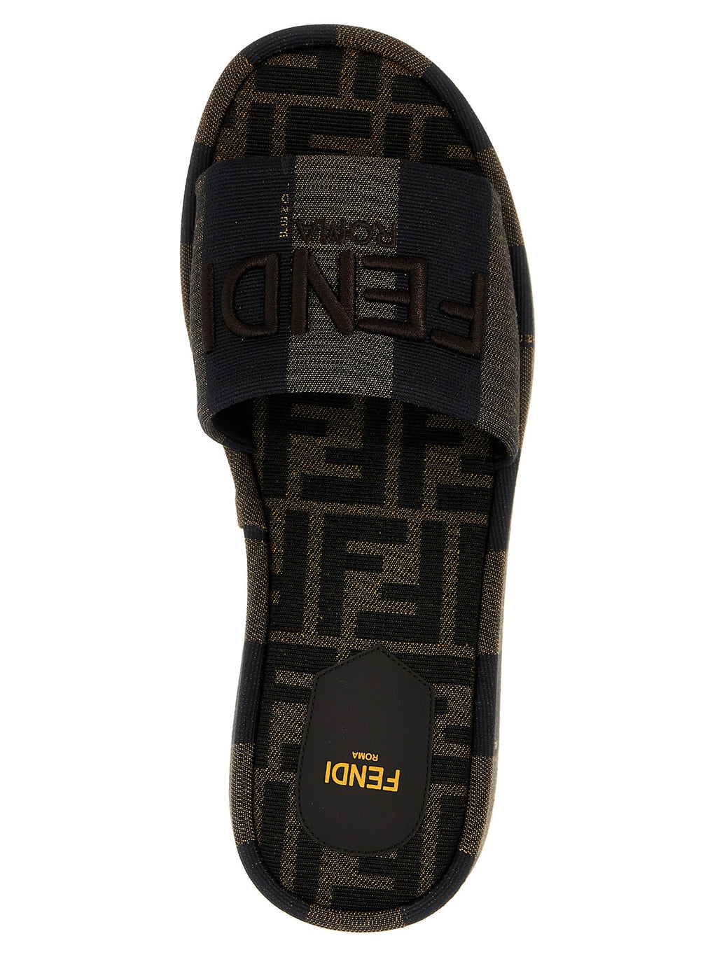 Fendi Brown Cotton Slides