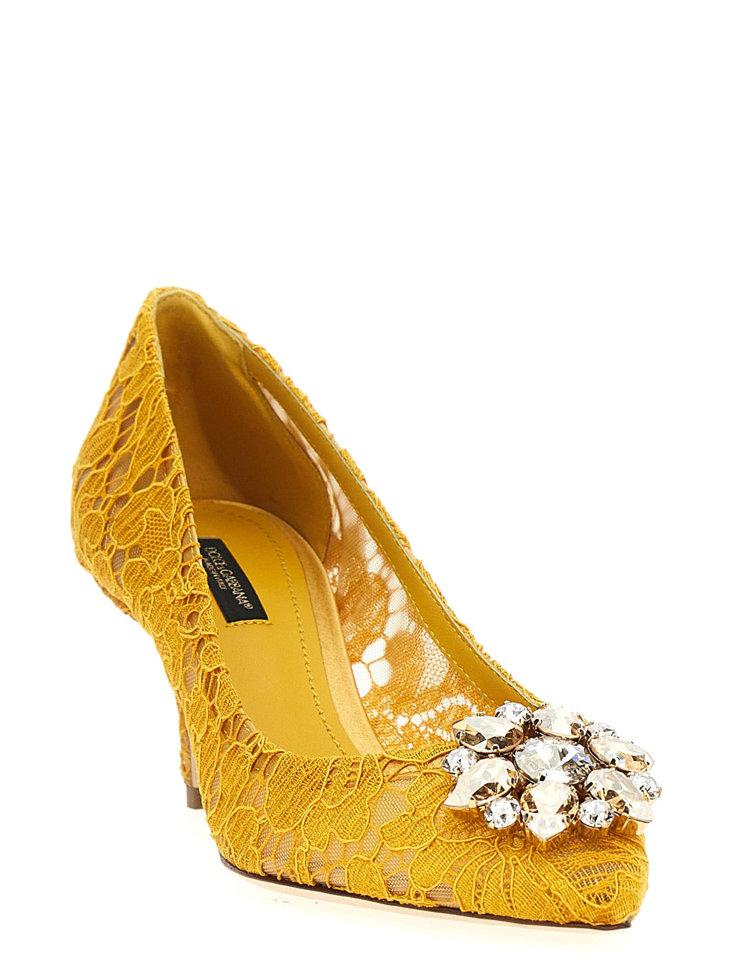 Dolce & Gabbana Bicolor Viscose Mid Heel Pumps