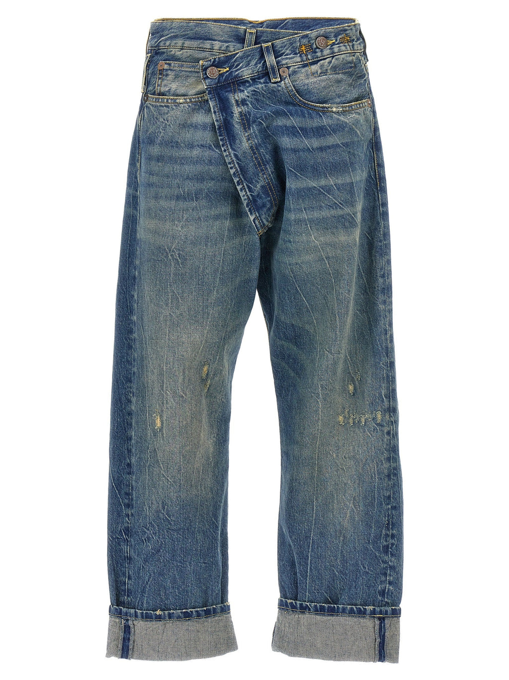 R13 Blue Cotton Relaxed Fit Jeans