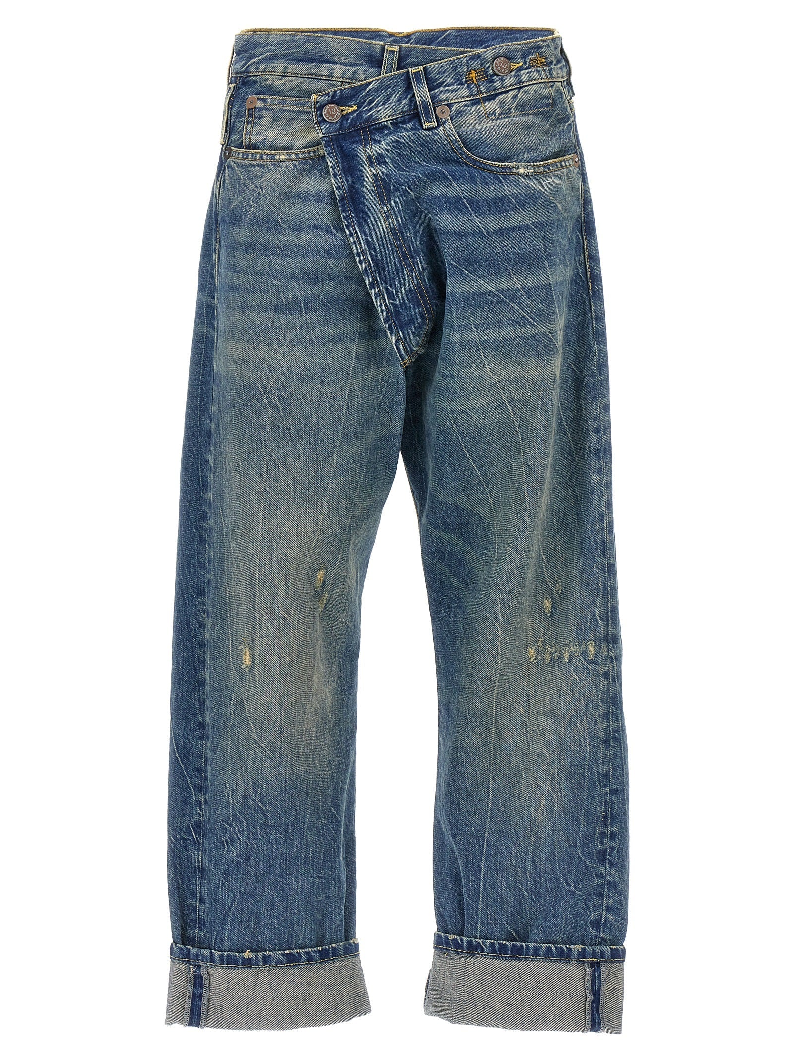 R13 Blue Cotton Relaxed Fit Jeans