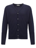 JOHN SMEDLEY Blue Wool Cardigan