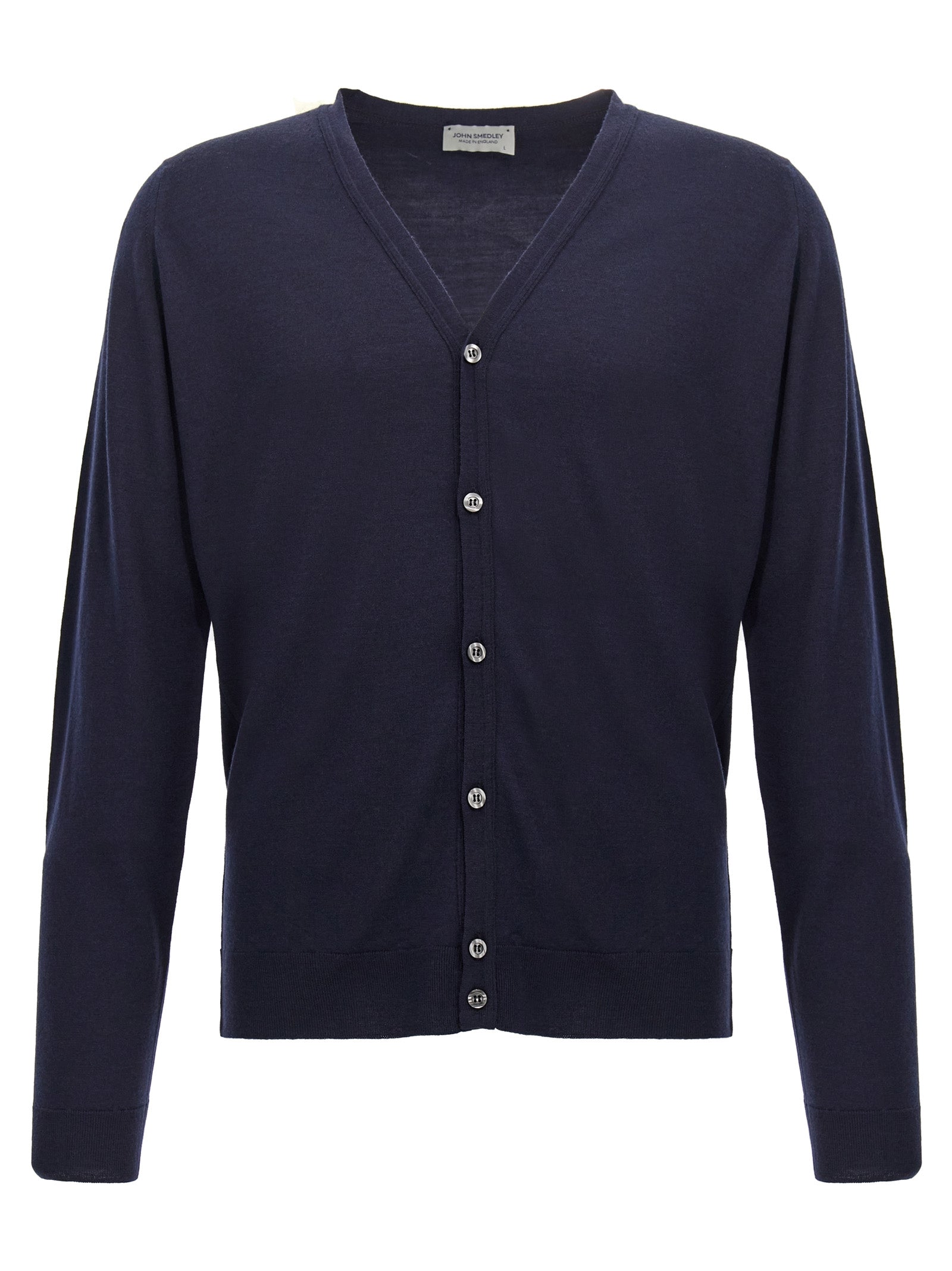 JOHN SMEDLEY Blue Wool Cardigan