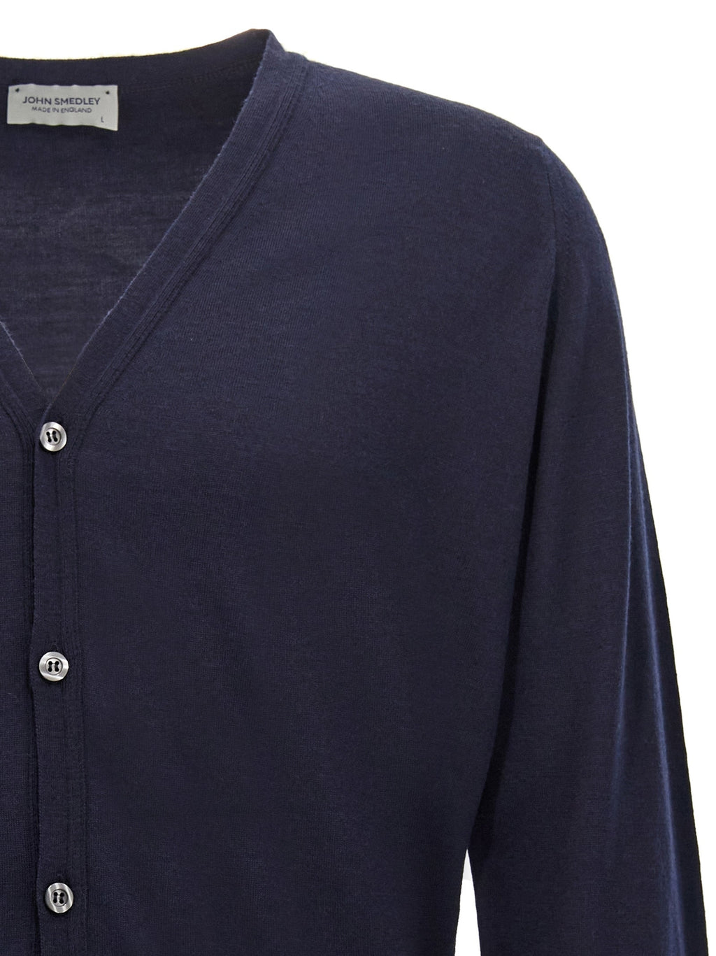 JOHN SMEDLEY Blue Wool Cardigan
