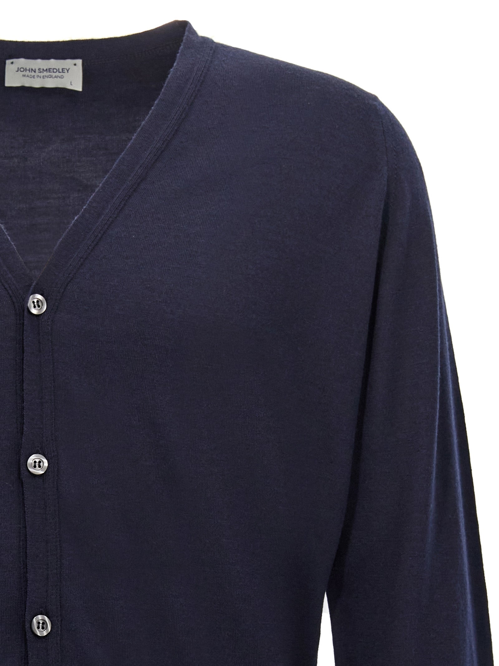JOHN SMEDLEY Blue Wool Cardigan