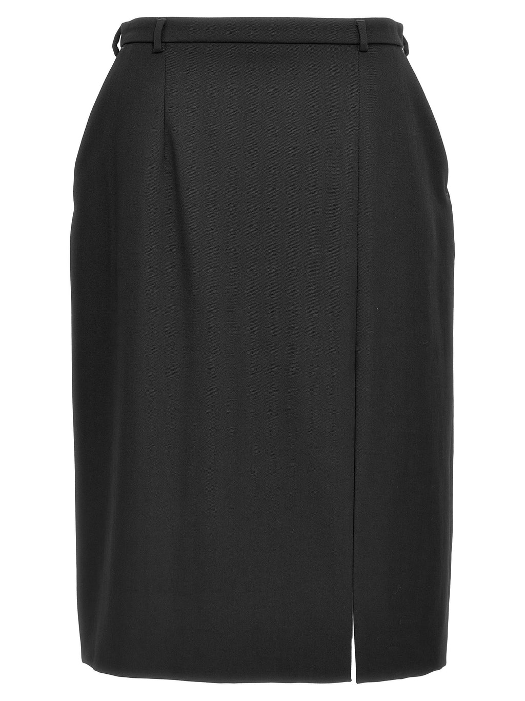 Dolce & Gabbana Black Virgin Wool Midi Skirt
