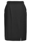 Dolce & Gabbana Black Virgin Wool Midi Skirt