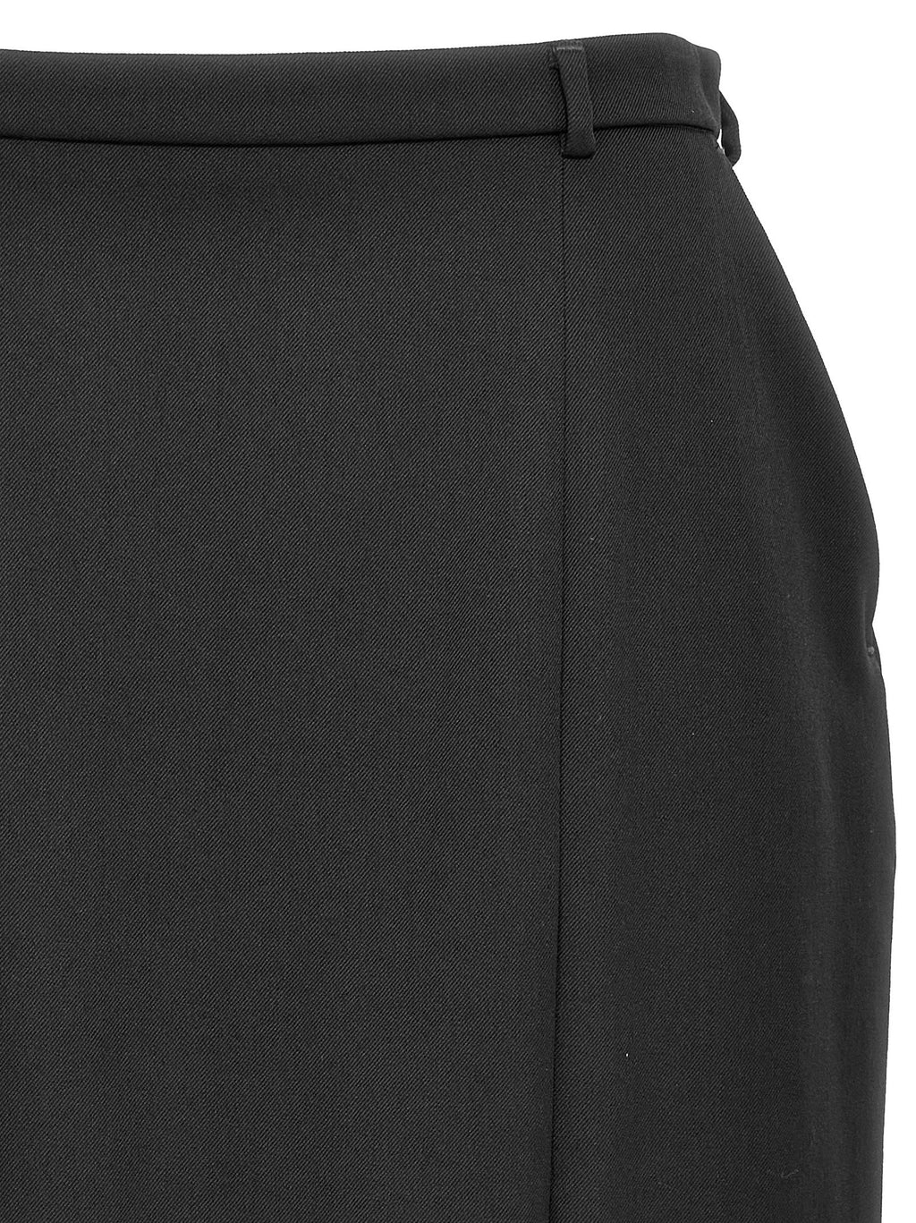 Dolce & Gabbana Black Virgin Wool Midi Skirt