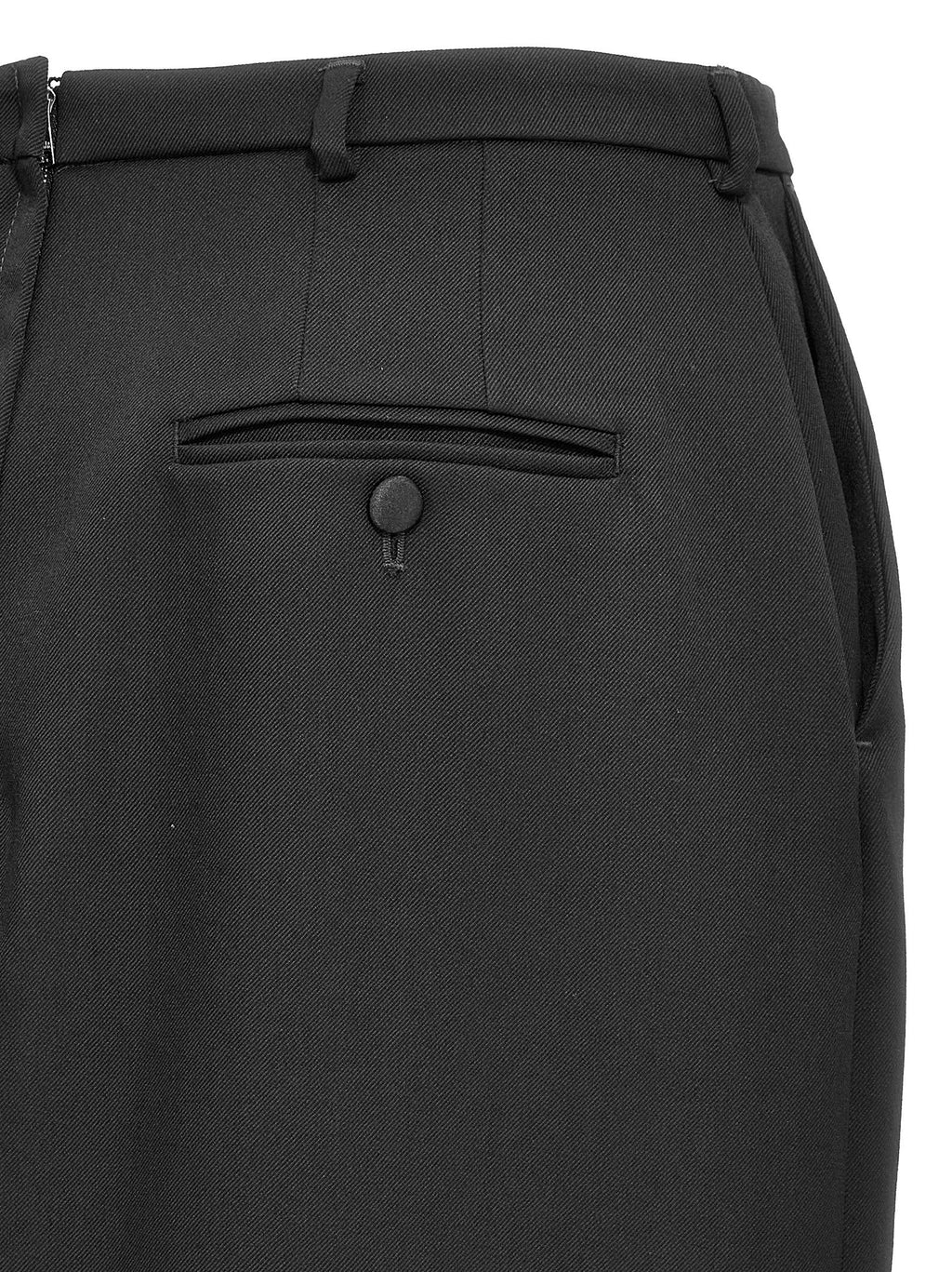 Dolce & Gabbana Black Virgin Wool Midi Skirt