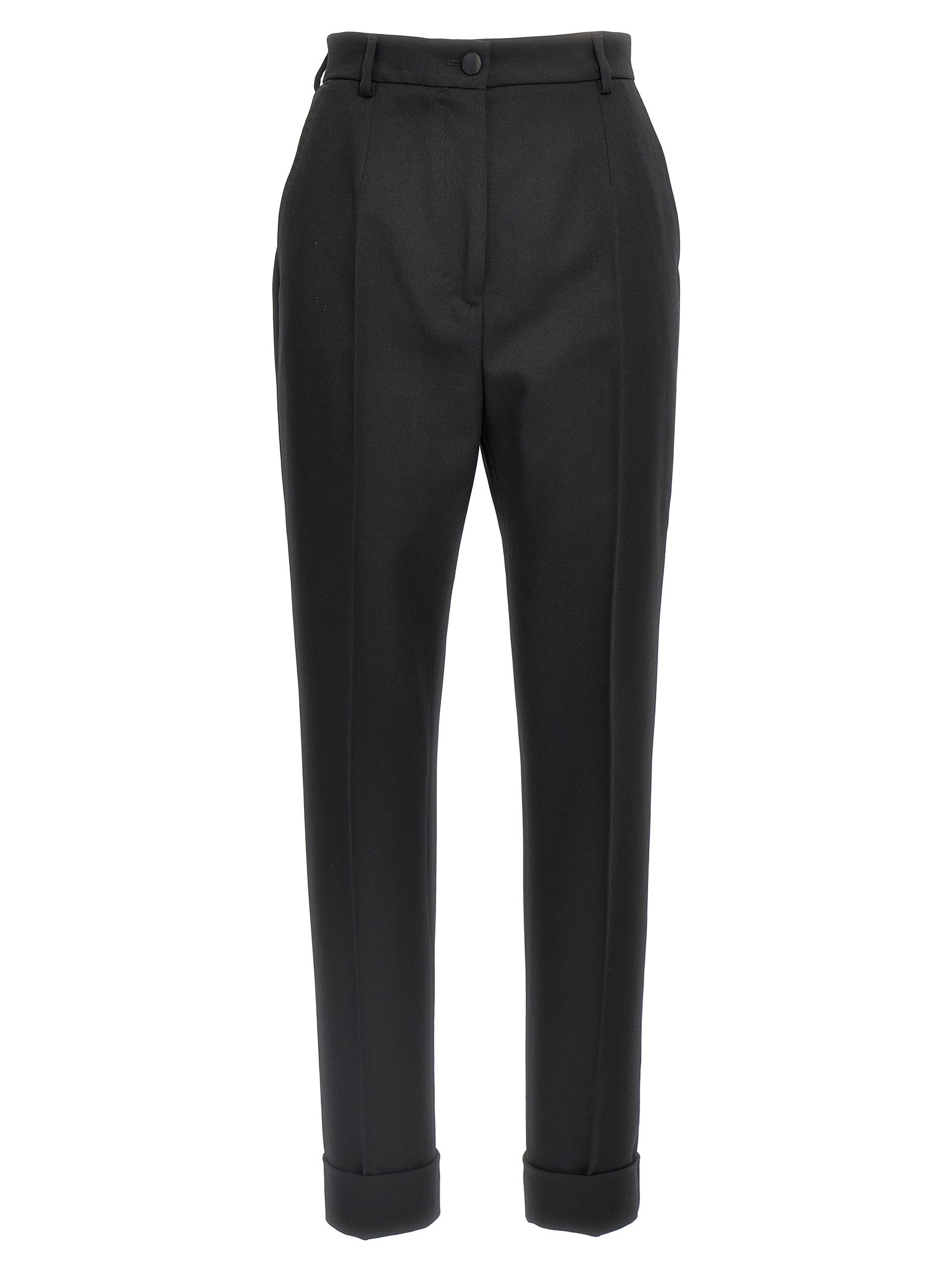 Dolce & Gabbana Black Virgin Wool Dress Pants