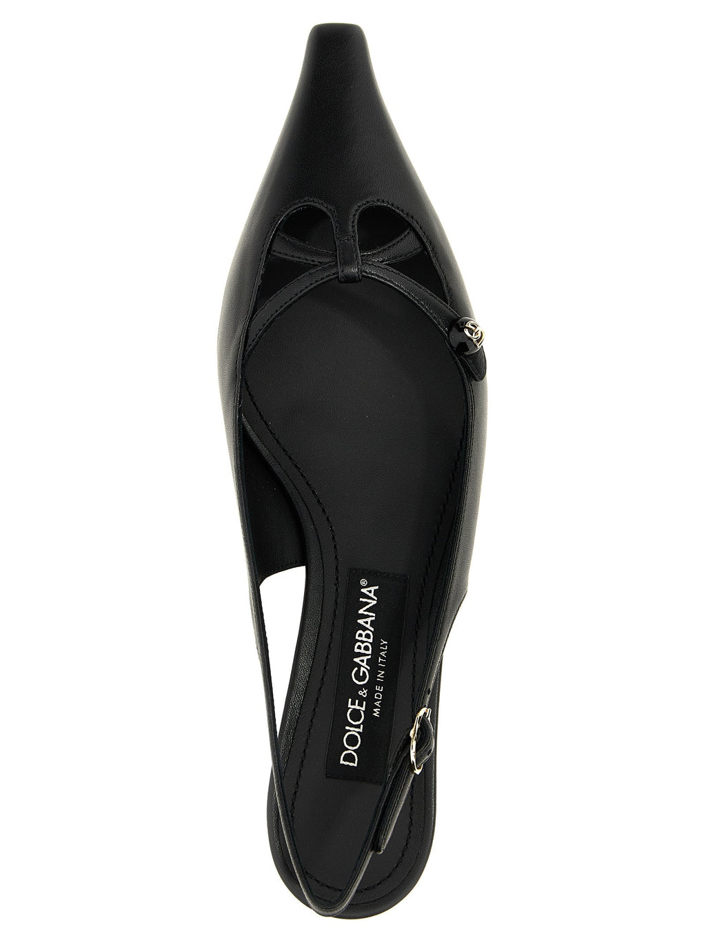 Dolce & Gabbana Black Lamb Leather Mid Heel Pumps