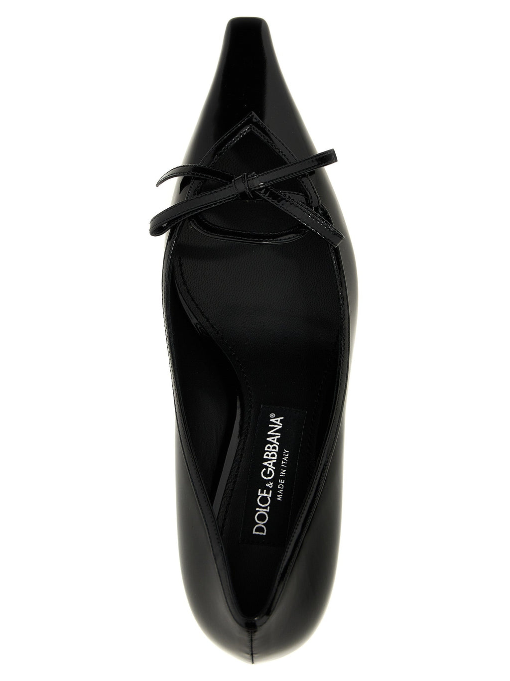 Dolce & Gabbana Black Calfskin Mid Heel Pumps