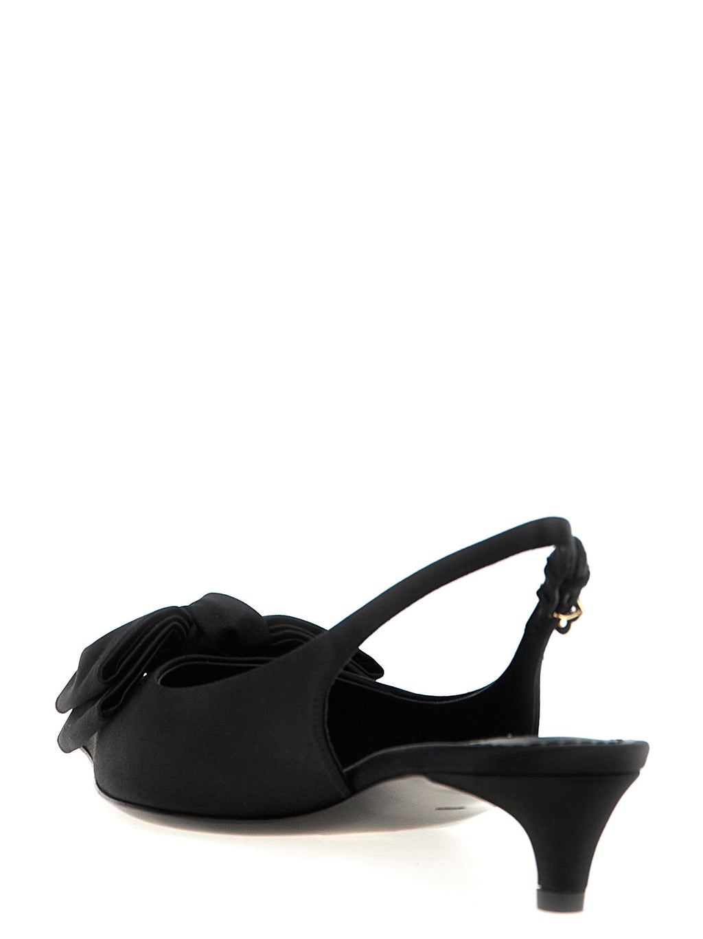 Dolce & Gabbana Black Viscose Mid Heel Pumps Dolce & Gabbana