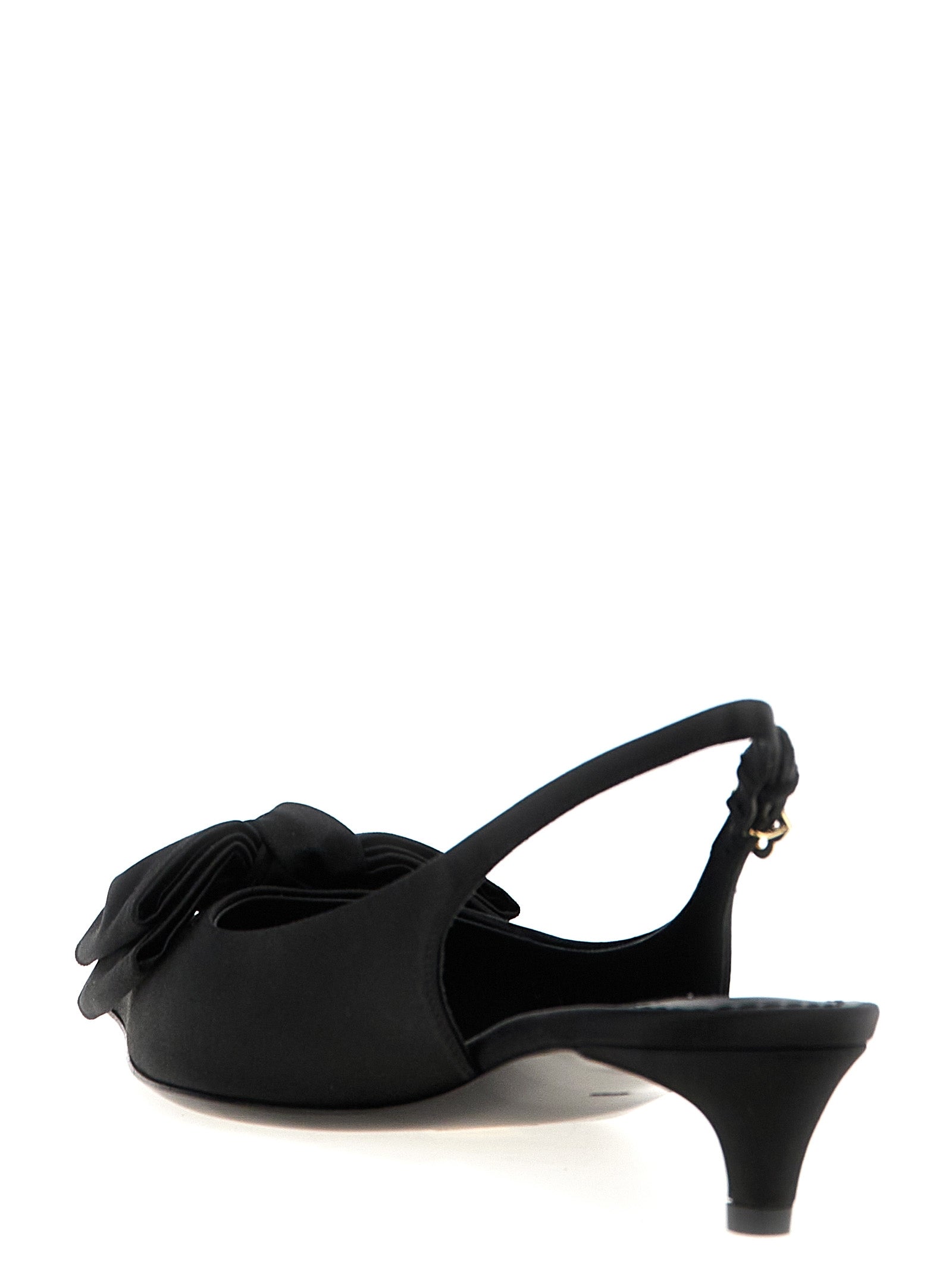 Dolce & Gabbana Black Viscose Mid Heel Pumps Dolce & Gabbana