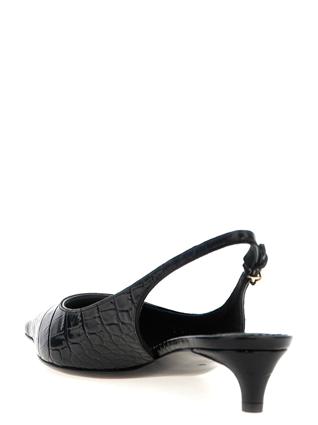 Dolce & Gabbana Black Calfskin Mid Heel Pumps