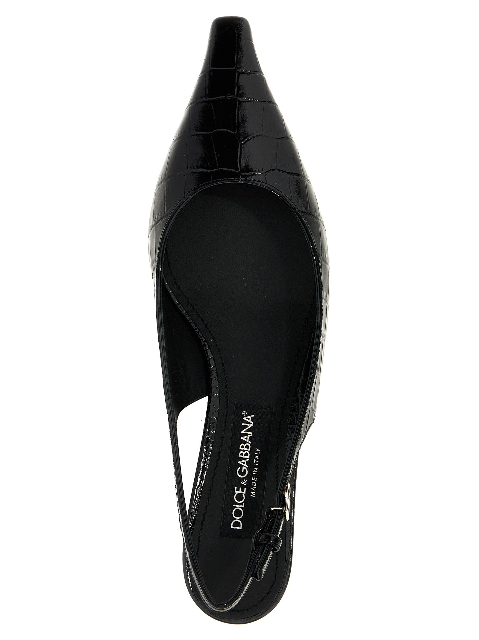 Dolce & Gabbana Black Calfskin Mid Heel Pumps