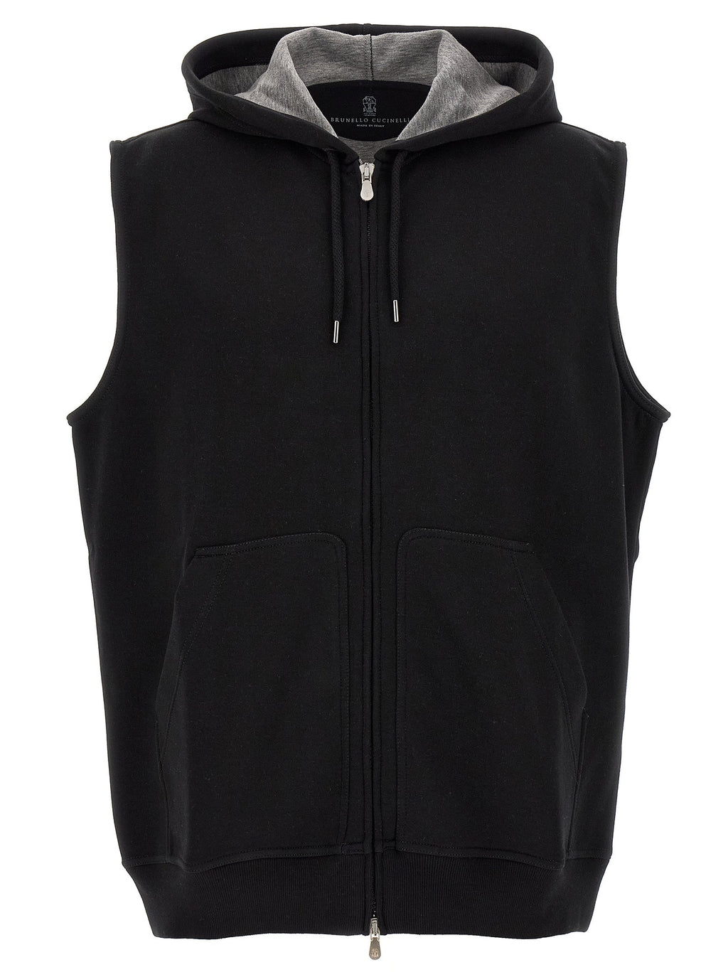 Brunello Cucinelli Black Cotton Sleeveless Jacket