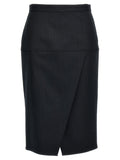 Fendi Gray Virgin Wool Midi Skirt