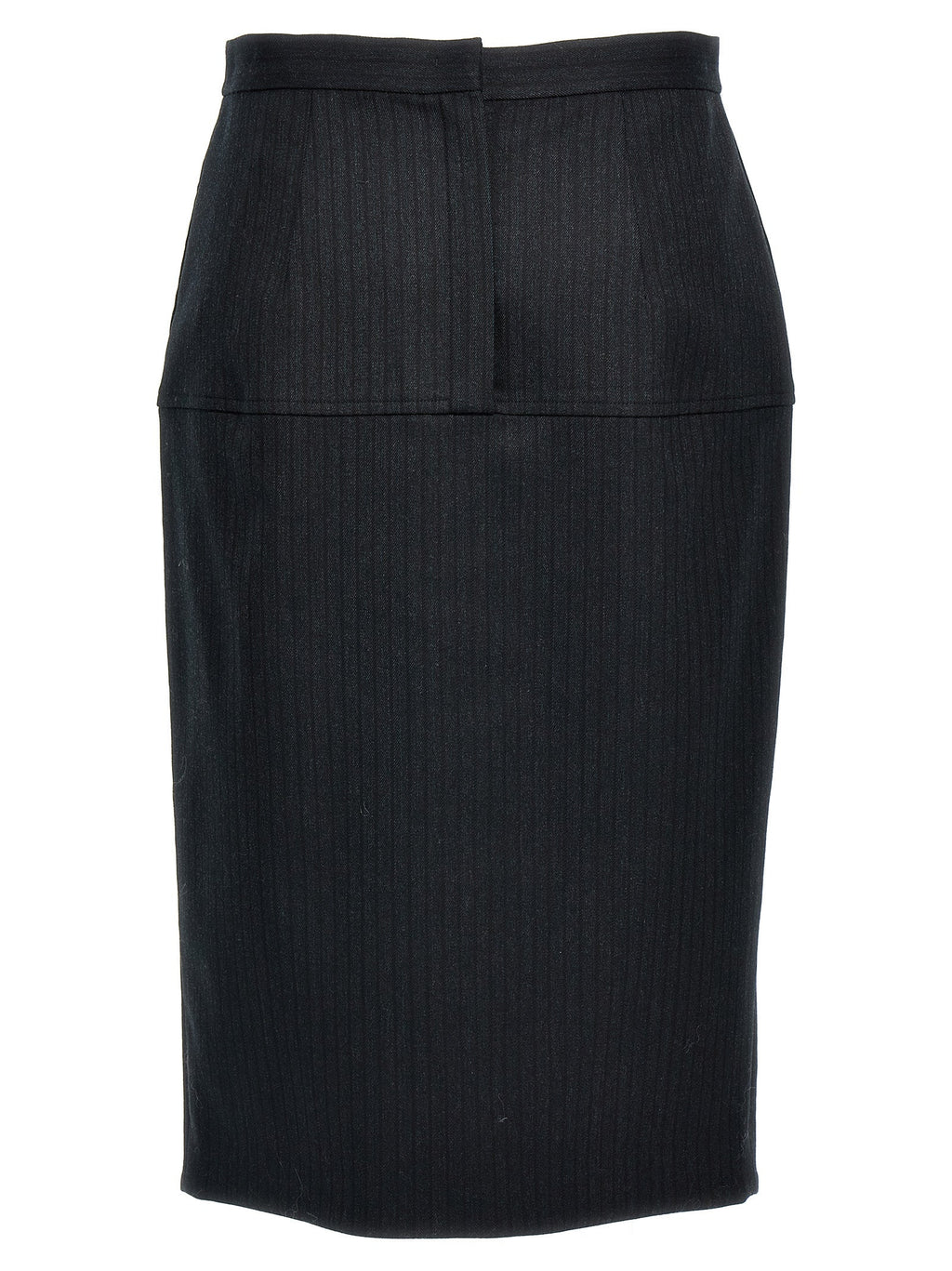 Fendi Gray Virgin Wool Midi Skirt