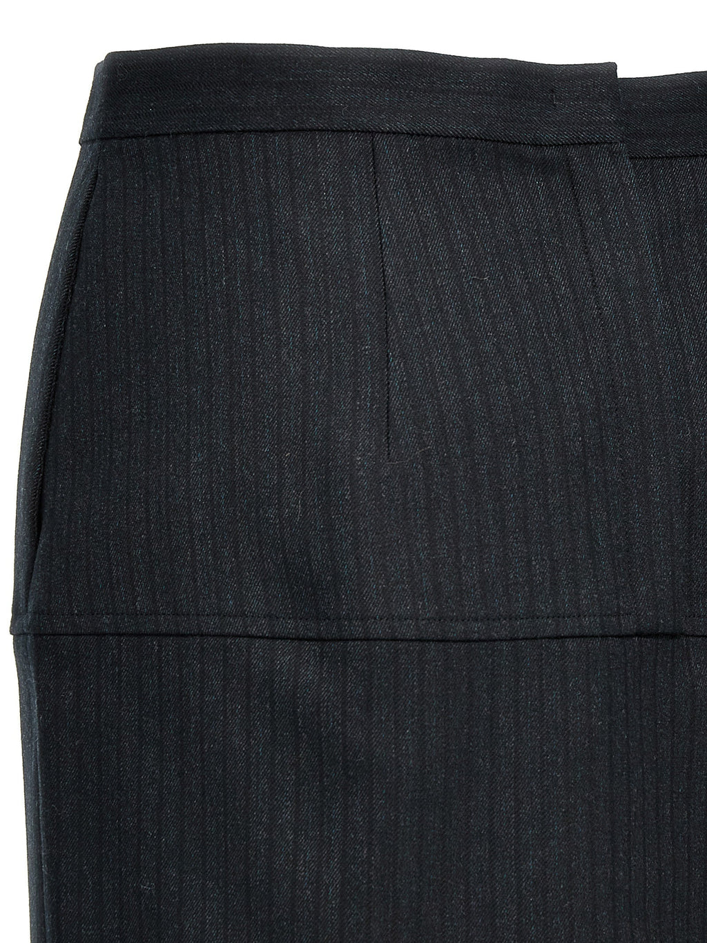 Fendi Gray Virgin Wool Midi Skirt