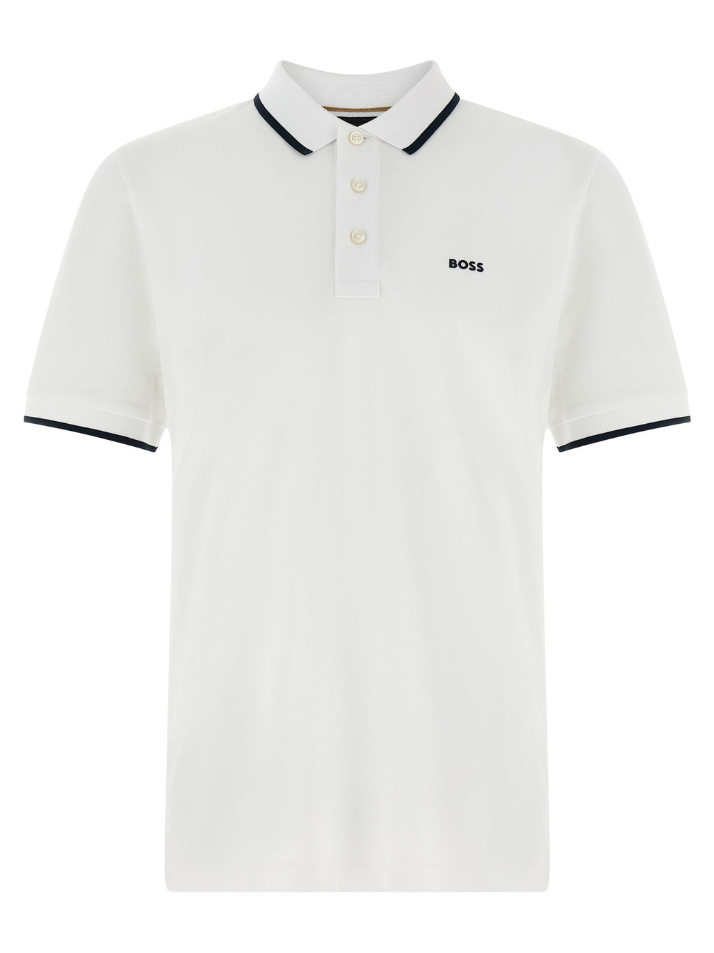 Hugo Boss White Cotton Polo Shirt