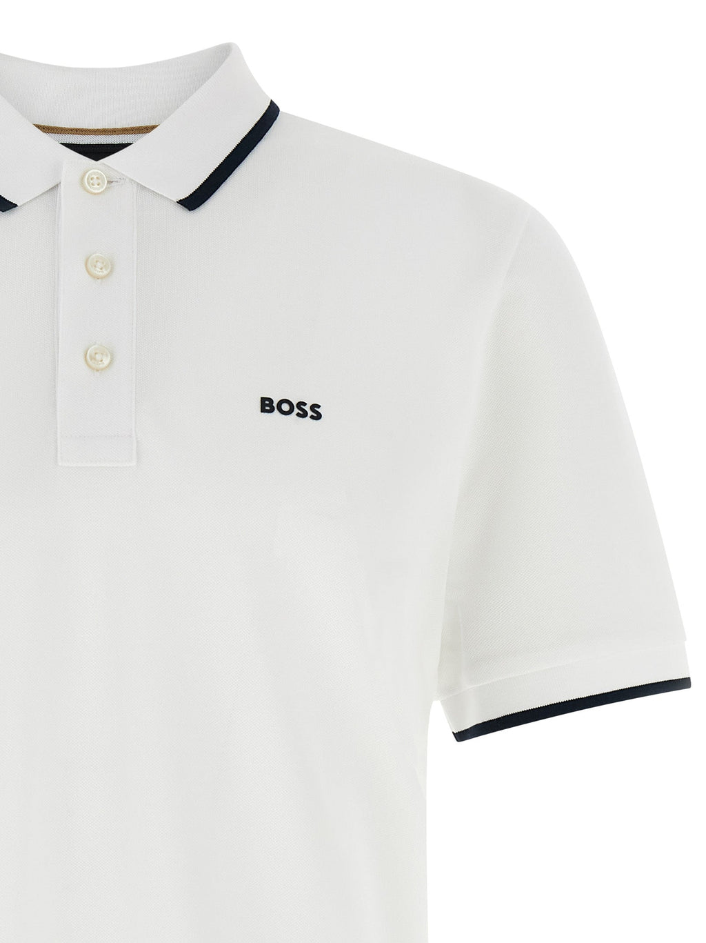 Hugo Boss White Cotton Polo Shirt