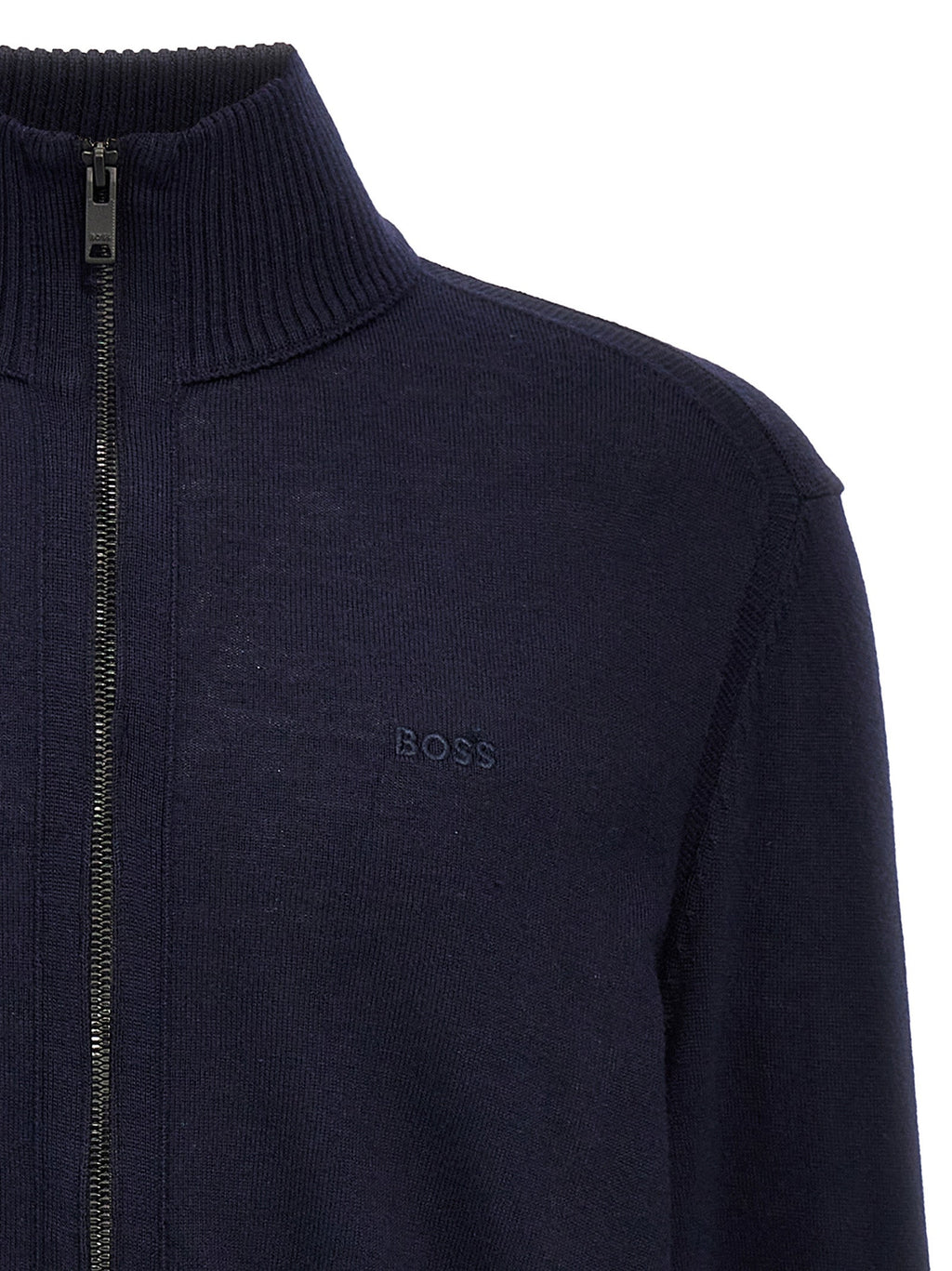 Hugo Boss Blue Wool Cardigan