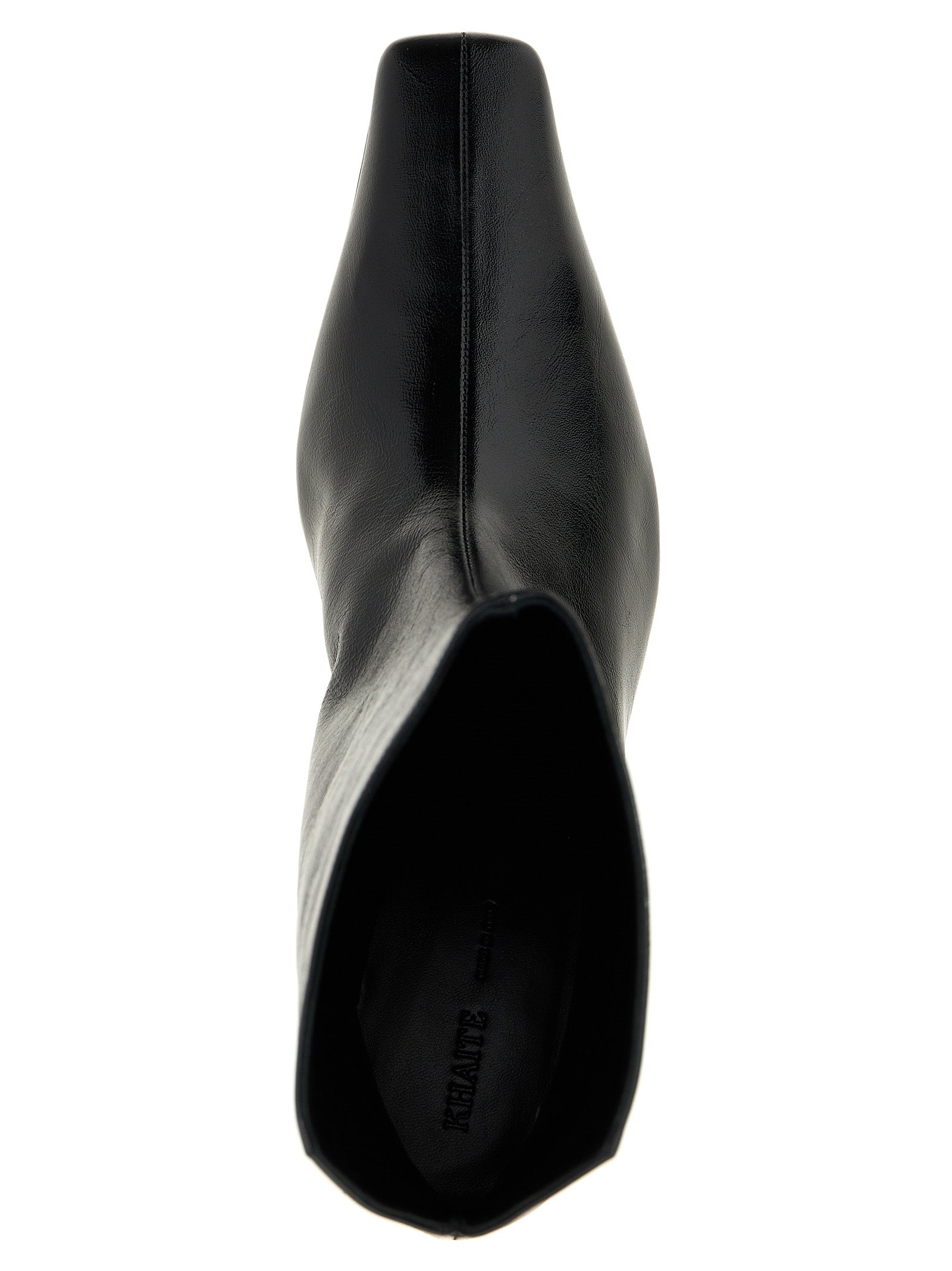 Khaite Black Calfskin Ankle Boots