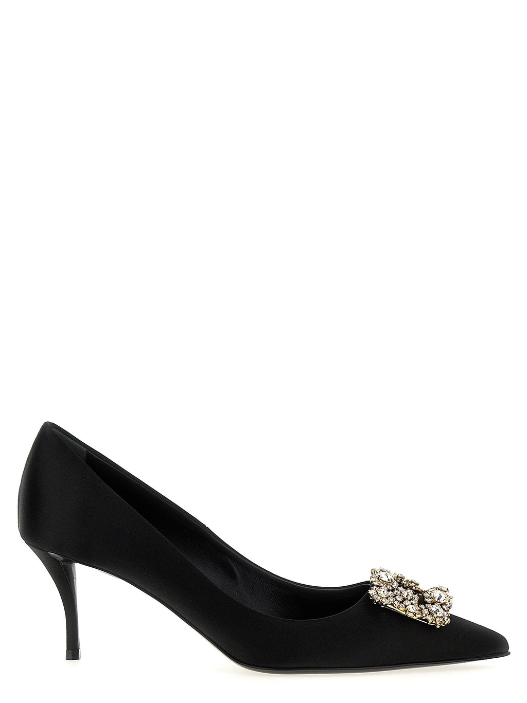 Roger Vivier Black Viscose Mid Heel Pumps