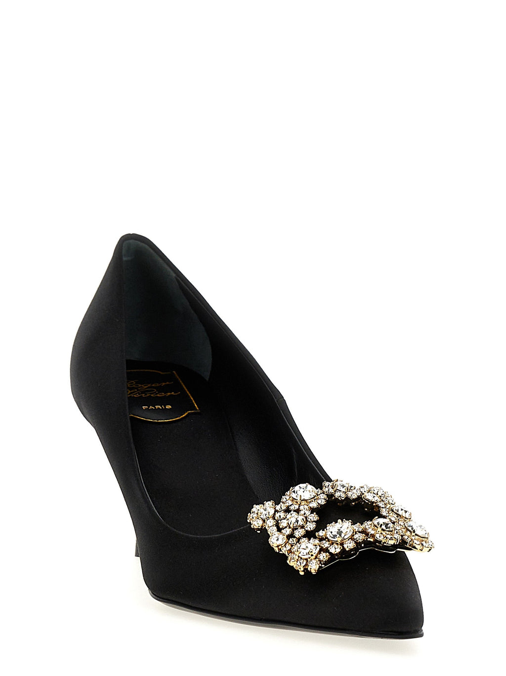 Roger Vivier Black Viscose Mid Heel Pumps