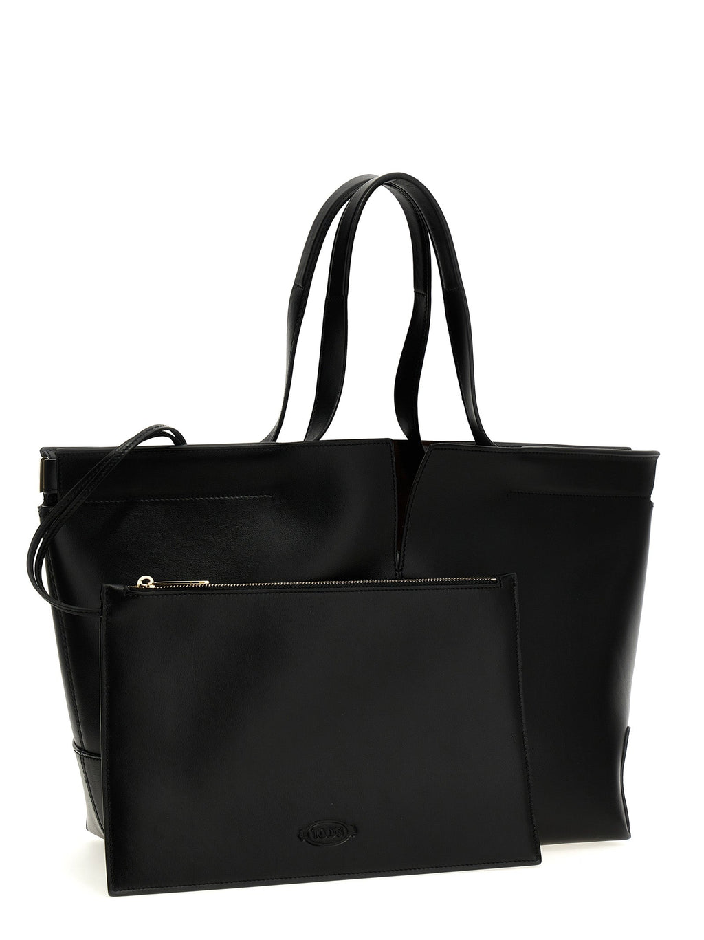 Tod's Black Calfskin Tote Bag