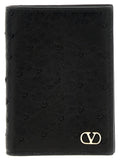 Valentino Garavani Black Ostrich Skin Cardholder