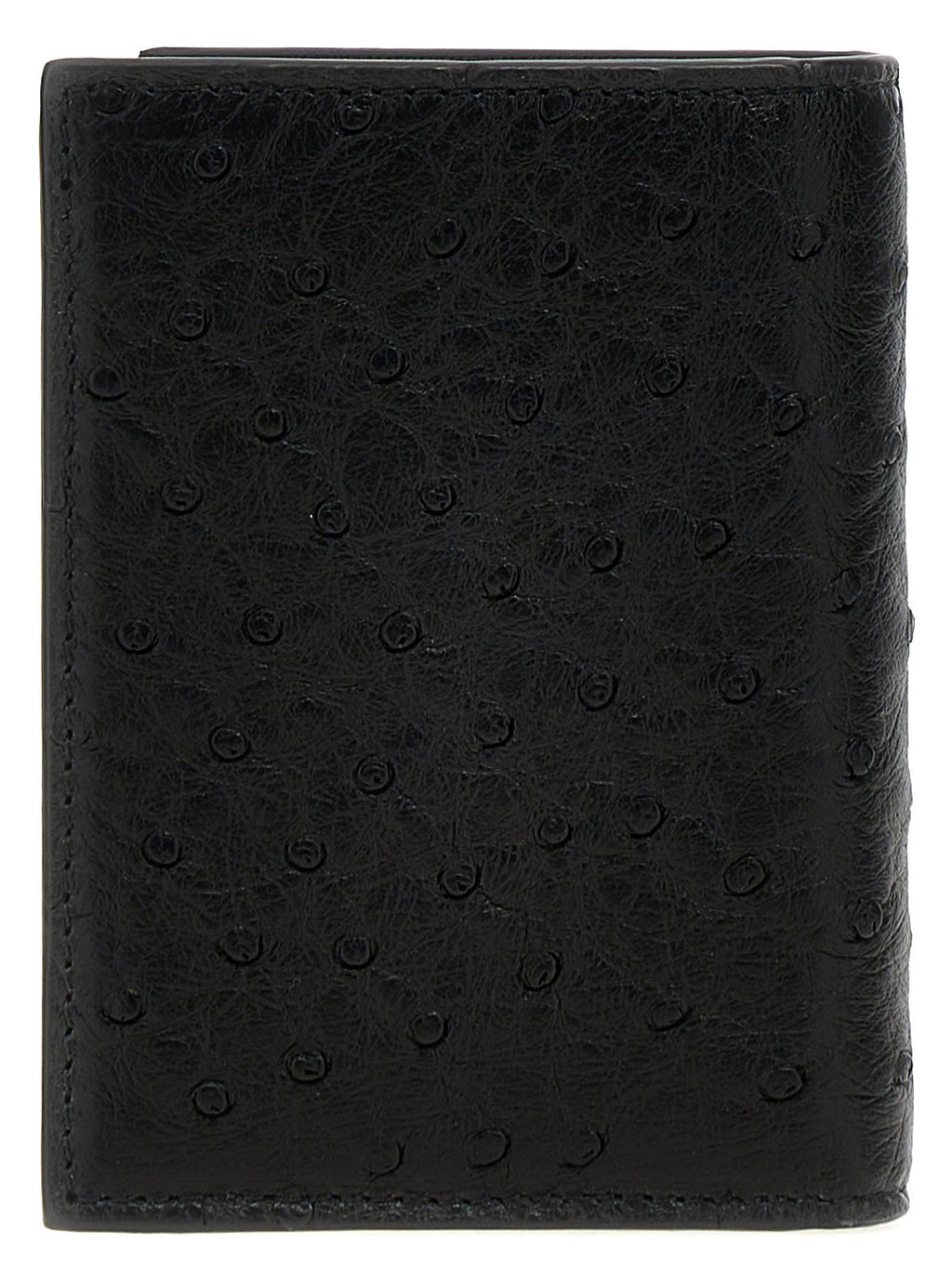 Valentino Garavani Black Ostrich Skin Cardholder