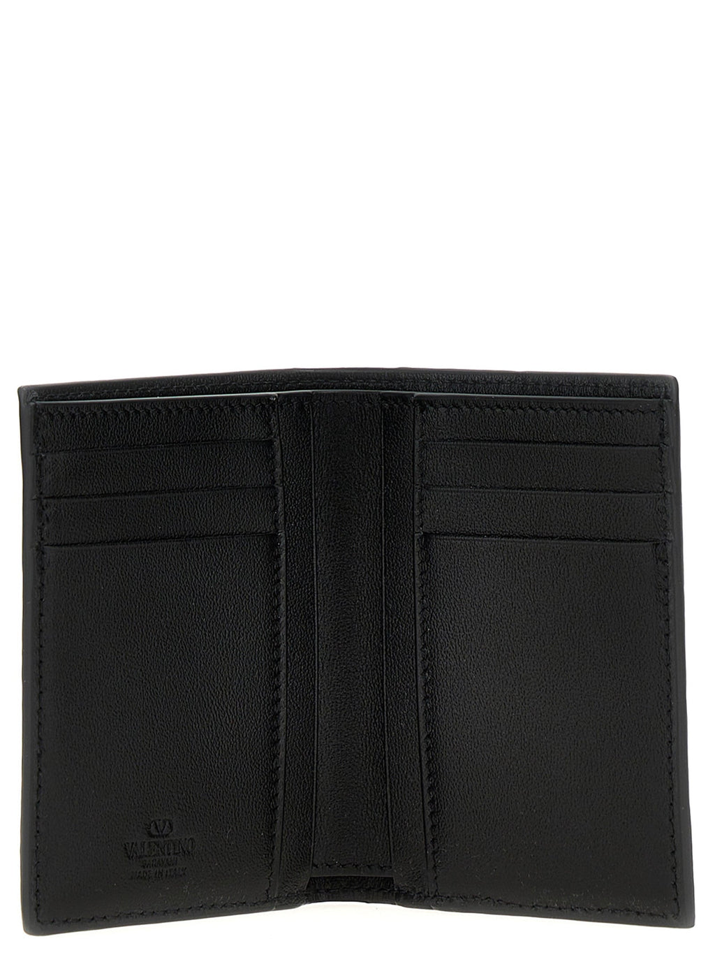 Valentino Garavani Black Ostrich Skin Cardholder