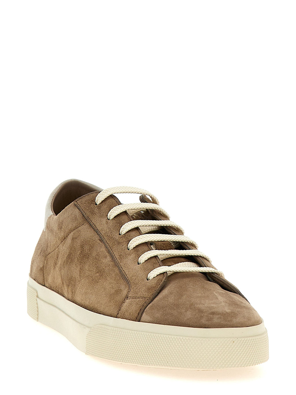 Brunello Cucinelli Beige Calfskin Low Top Sneakers
