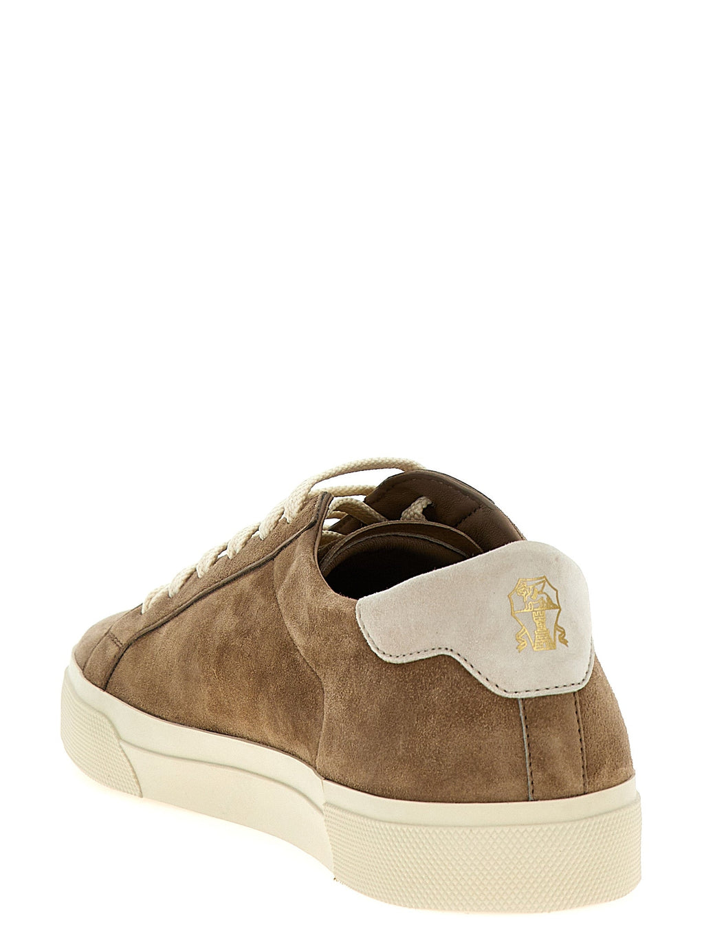Brunello Cucinelli Beige Calfskin Low Top Sneakers