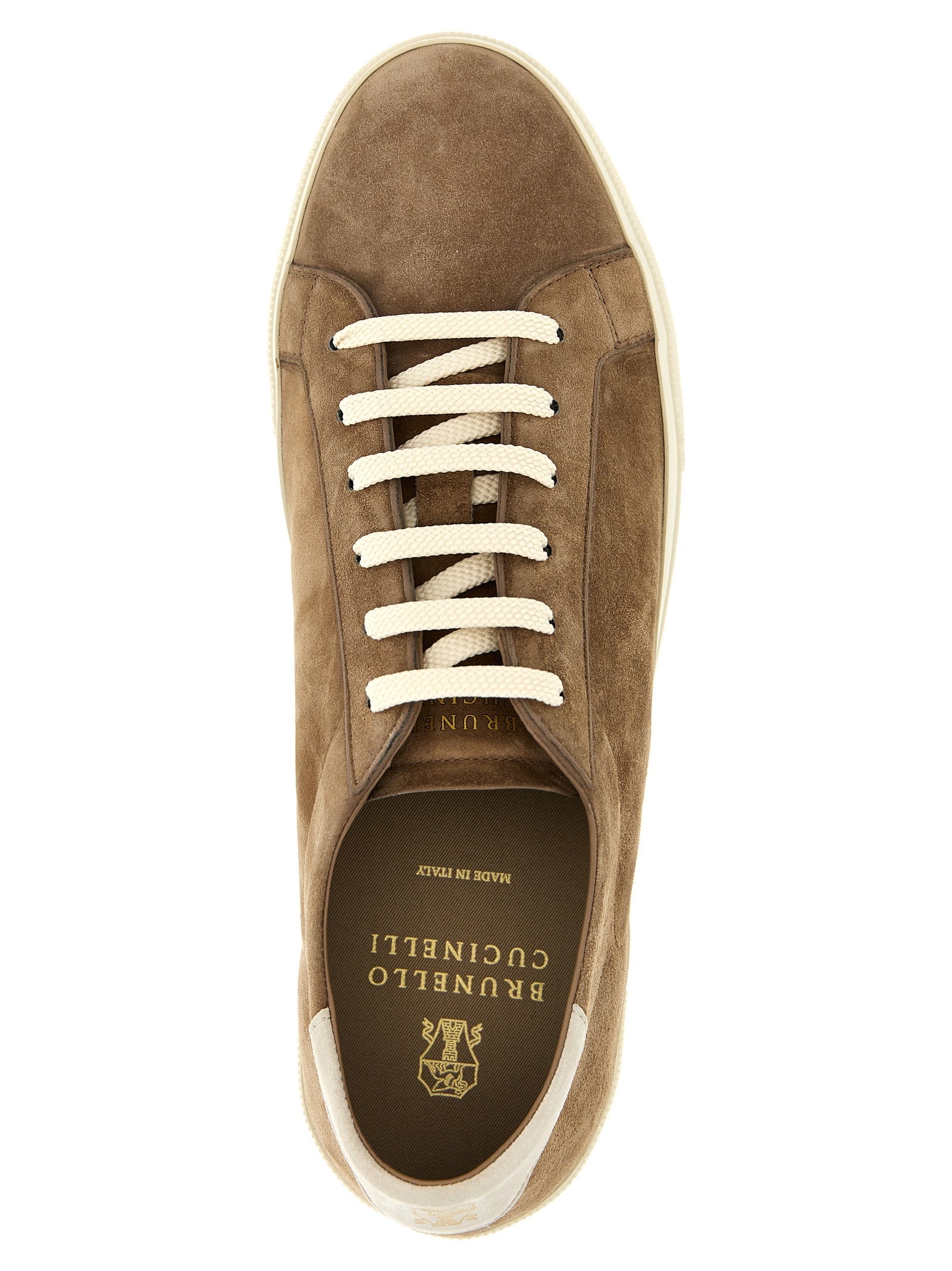 Brunello Cucinelli Beige Calfskin Low Top Sneakers