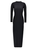 T BY ALEXANDER WANG Black Nylon Midi Dress