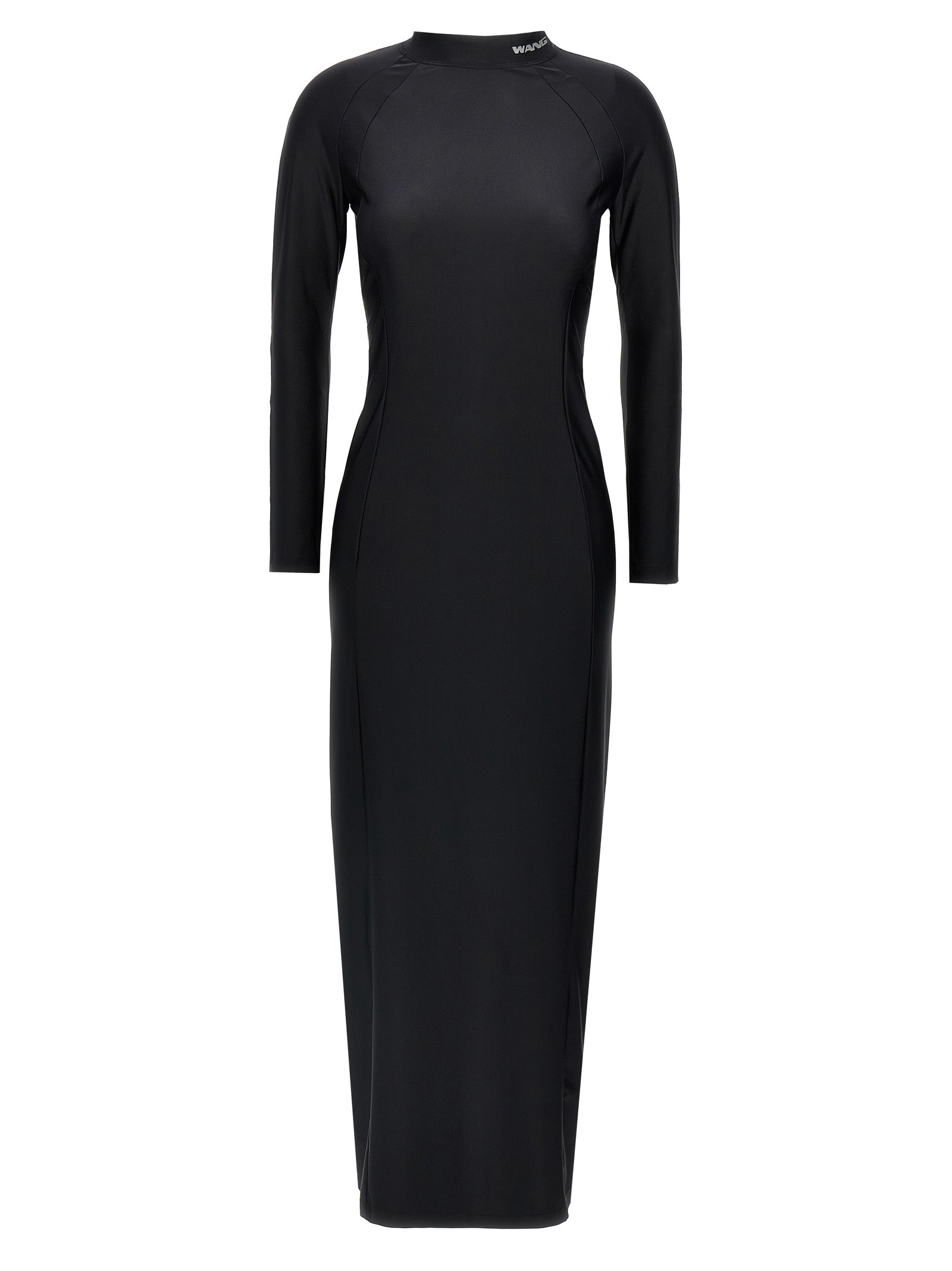 T BY ALEXANDER WANG Black Nylon Midi Dress