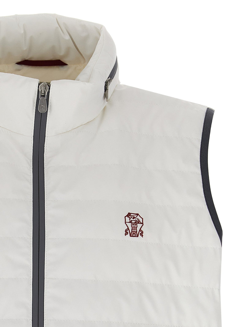 Brunello Cucinelli White Polyamide Sleeveless Jacket