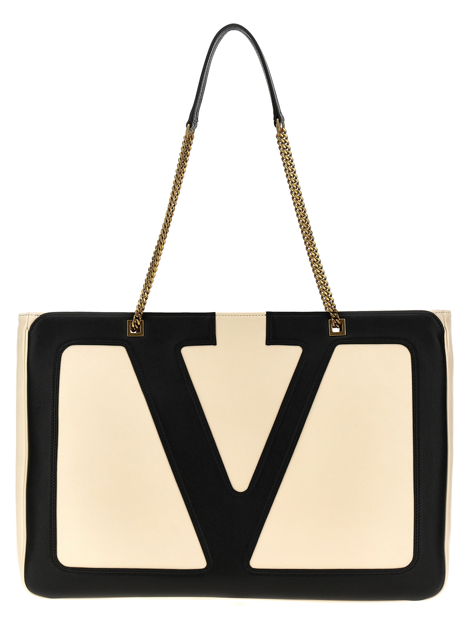 Valentino Garavani Bicolor Lamb Leather Tote Bag