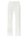 7 For All Mankind White Cotton High-Waisted Jean