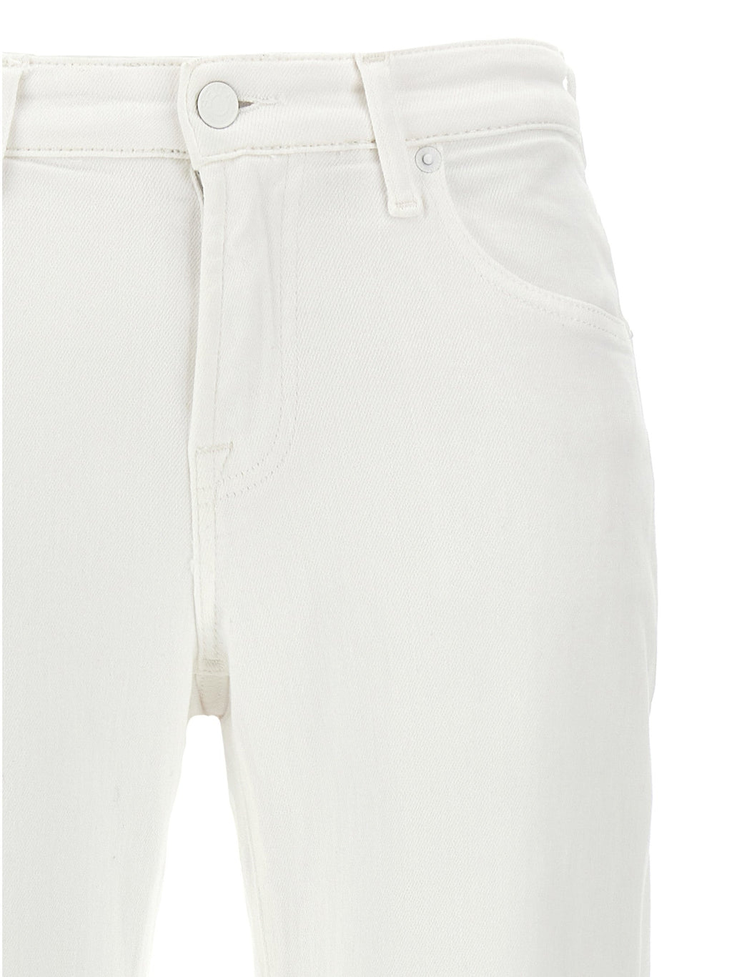 7 For All Mankind White Cotton High-Waisted Jean