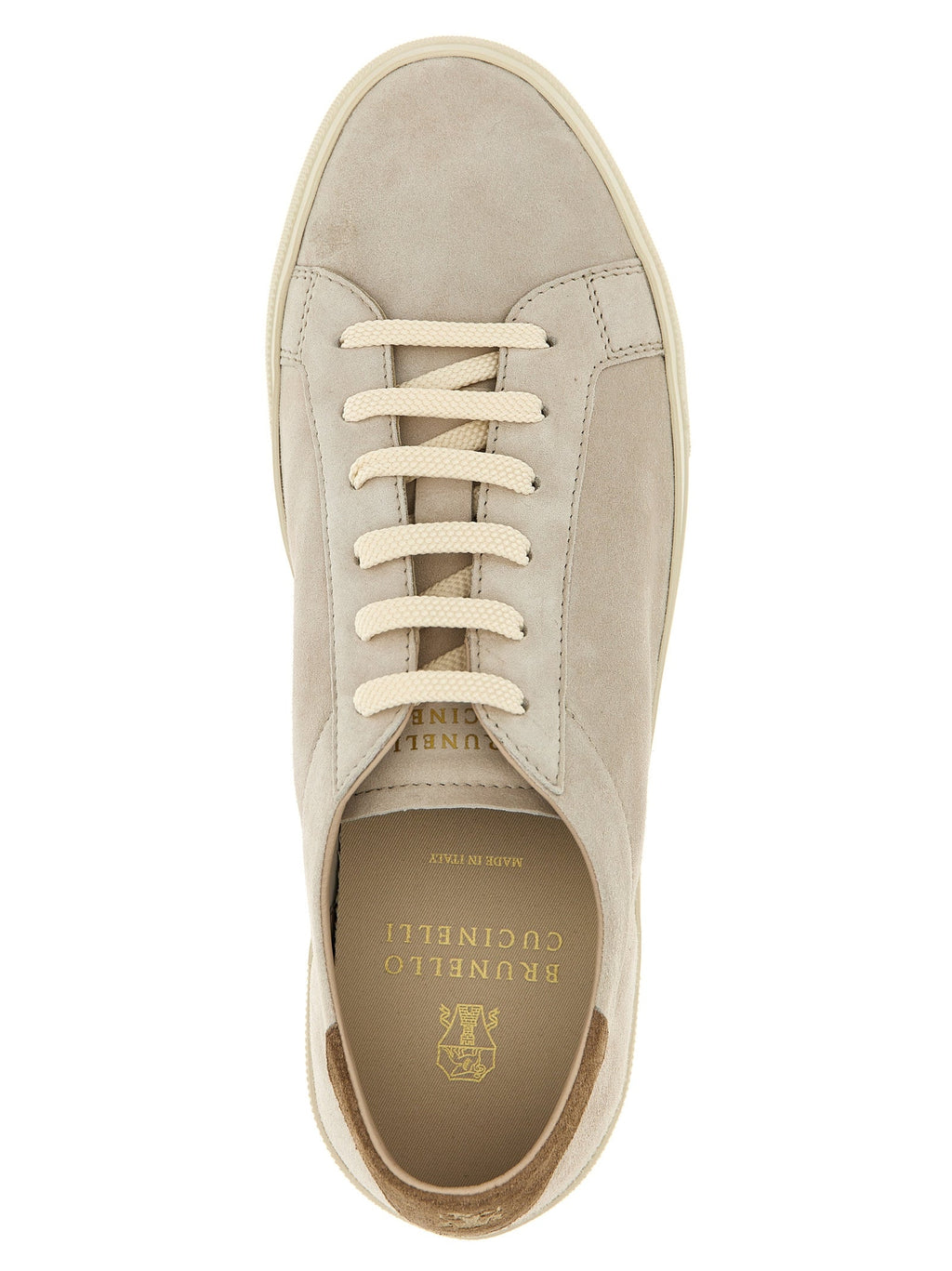 Brunello Cucinelli Beige Calfskin Low Top Sneakers